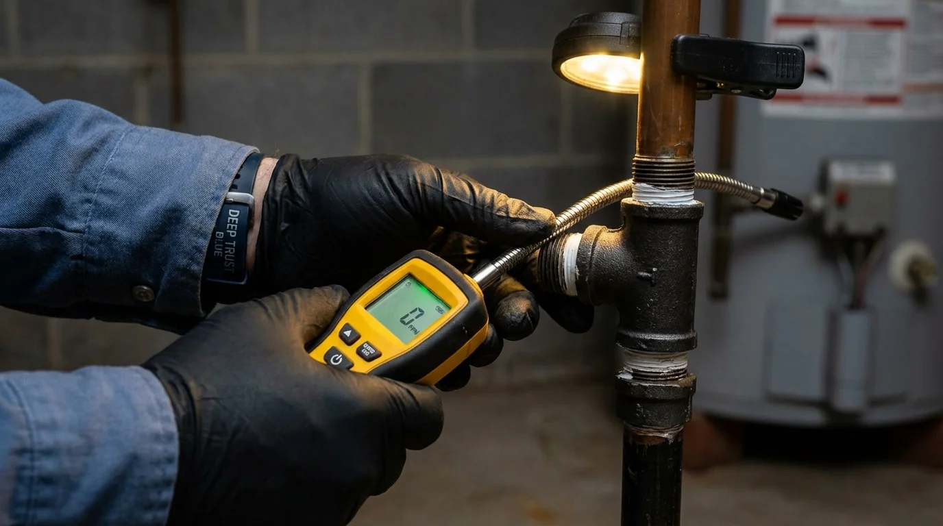 Gas leak detection with electronic sniffer by Johns Plumbing LLC in Foothill Ranch