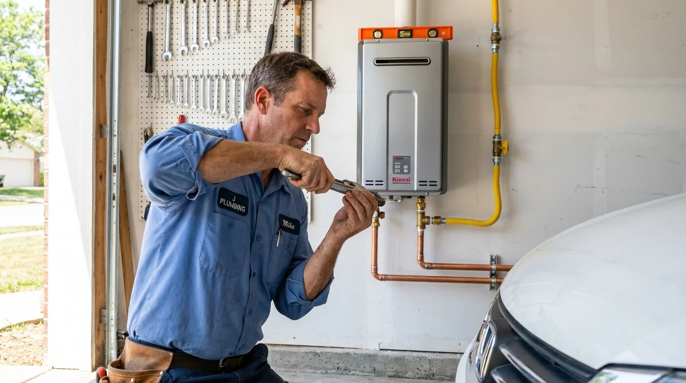 Tankless water heater installation by a Johns Plumbing LLC plumber in Foothill Ranch